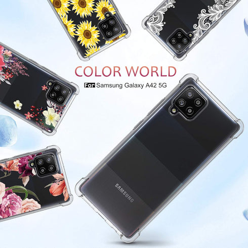 Osophter for Galaxy A42 5G Case Galaxy M42 5G Case Clear Transparent Reinforced Corners TPU Shock-Absorption Flexible Cell Phone Cover for Samsung...