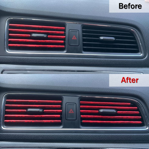 LivTee 20 Pieces Car Air Conditioner Decoration Strip for Vent Outlet, Universal Waterproof Bendable Air Vent Outlet Trim Decoration, Car Interior...