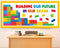 87 Pcs Building Blocks Bulletin Board Set Classroom Decoration Back to School Building our Future in Our Grade Cutouts for Classroom School Chalkb...
