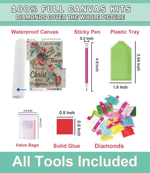 Clendo Christ Diamond Painting Kits for Adults, 5D DIY Full Drill Diamond Dots Paintings with Diamonds Gem Art and Crafts for Adults Home Wall Dec...