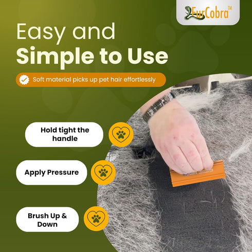 Pro Pet Hair Remover 4.33" - Easy Grip Pet Hair Removal Tool for Car, Hair Carpet Scraper - Animal Fur Remover, Fur Scraper for Carpet, Home Surfa...