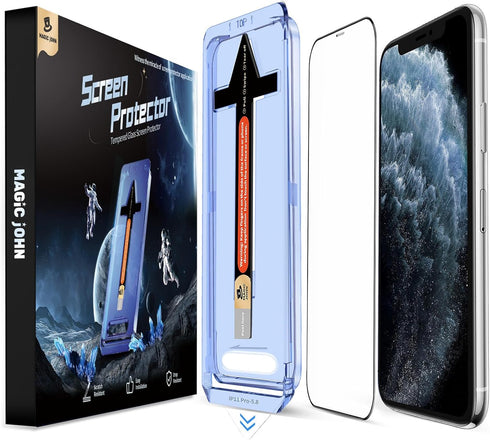 MAGIC JOHN 2 Pack for iPhone 11 Pro/iPhone X/iPhone XS 5.8 inch Tempered Glass Screen Protector, Auto Dust-Elimination Installation, Bubble Free, ...