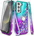 NGB Designed for Samsung Galaxy S21 & S21 5G Case, Aqua/Purple | Glitter Liquid Sparkle Cute Cover for Women Girls Kids | with Screen Protector & ...