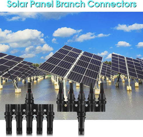 Solar Panel Connectors T Branch Connectors Cable Splitter Coupler 1 Male to 5 Female and 1 Female to 5 Male, Solar cable connectors for residentia...