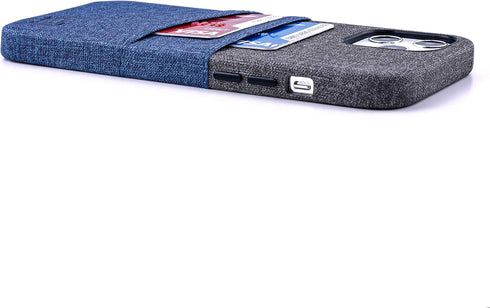 Dockem Wallet Case for iPhone 12 Pro Max: Built-in Metal Plate for Magnetic Mounting & 2 Credit Card Holders: 6.7" Luxe M2, Canvas Style Synthetic...