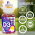 Vitamin D3 Gummy Vitamins Extra Strength 5000 IU (125 mcg) High Potency Vita D Gummies Dietary Supplement - Bone, Teeth, Muscle & Immune Support, ...