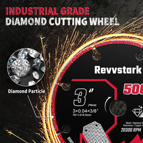 Diamond Cutting Wheel 3 x 3/8 Inch for Metal, Meatl Cutting Disc, Cut Off Wheel 3 Inch for Metal with 5000+ Cuts on Rebar, Steel, Iron and INOX 3 ...