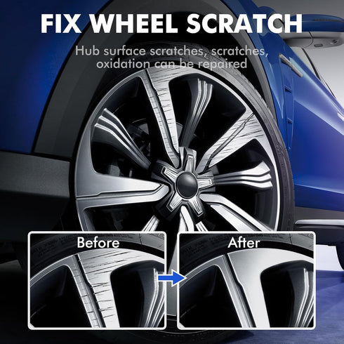 Mirror Silver Rim Touch Up Paint, Rim Repair Kit Curb Rash, Wheel Touch Up Paint for Quickly Fix Rim Scratches, Chips and Surface Damage...