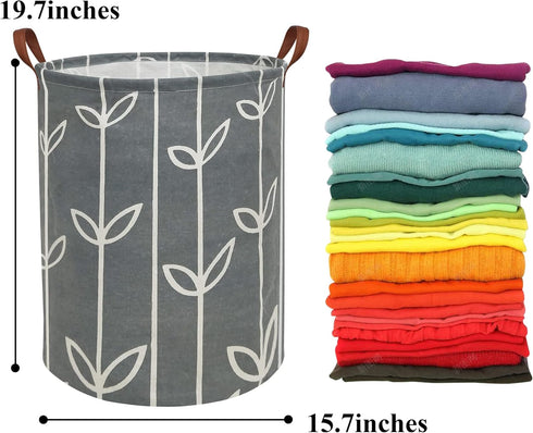 HIYAGON Large Storage Baskets,Waterproof Laundry Baskets,Collapsible Canvas Basket for Storage Bin for Kids Room,Toy Organizer,Home Decor,Baby Ham...