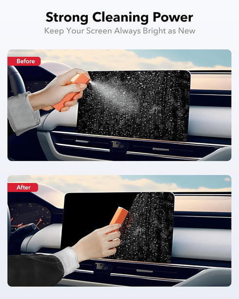 3PCS Screen Cleaner Spray Wipe, 3-in-1 Spray Microfiber Cloth, Car Screen Cleaner, Portable Refillable Spray Bottle Tool for Phone/Computer/Laptop...