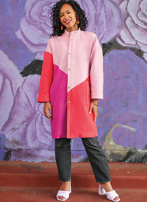 Know Me Misses' Fully Lined Asymmetrical Coat Sewing Pattern Packet, Sizes 16-18-20-22-24, Multicolor...