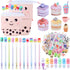 Sabary 228 Pcs Kawaii Stationary Set Include Telescopic Boba Pencil Pouch Case Bag Gel Ink Pen Sticky Note Bubble Tea Sticker Pill Highlighter Sta...