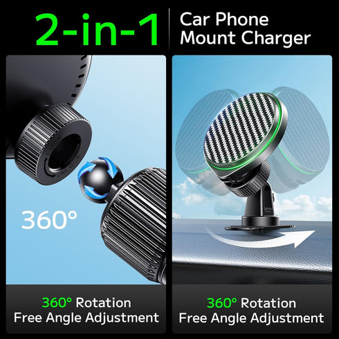Qifutan for 15W Magsafe Car Charger Fast Charging Automotive Ultra Magnetic Car Phone Holder Dashboard Vent Wireless Car Charger Fits for iPhone 1...