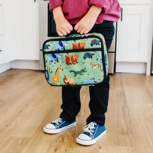 Wildkin Kids Insulated Lunch Box – Durable and Reusable for School & Travel - Wild Animals...