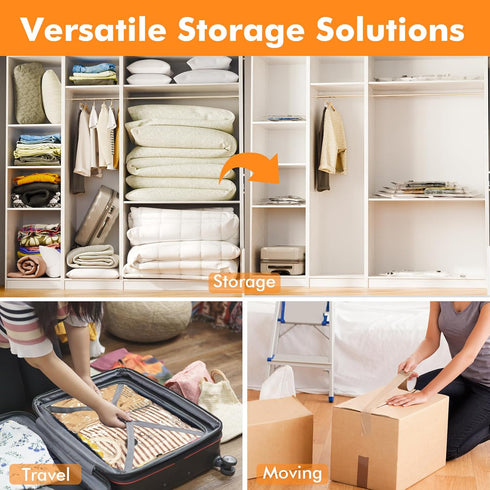 10 Pack Vacuum Storage Bags (5 x Large, 5 x Medium), Space Saver Sealer Compression Bags with Travel Hand Pump for Blankets, Comforters, Pillows, ...