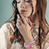 FIBO STEEL 6 Sets Bohemian Stackable Bead Bracelets for Women Stretch Multilayered Bracelet Set Multicolor Boho Jewelry...