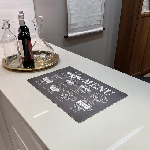 Kitchen Countertop Dish Drying Mat, Quick Absorb Non-Slip Drainer Mat, BPA-Free Sink Mat, Easy to Clean, Small Kitchen Countertop Heat Resistant D...