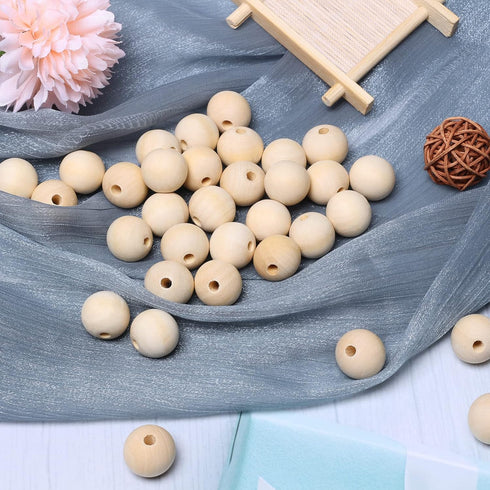 3/4"Wooden Round Beads 100pcs Unfinished Natural Loose Beads Spacer Beading Supplies Jewelry Findings Charms...