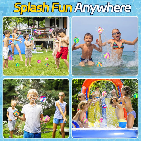 8 Pack Reusable Water Balloons, Summer Pool Toys Water Bomb Balls for Boys Girls Age 3 4-7 8-12 Gift, Self-Sealing Quick Fill Water Balloons for K...