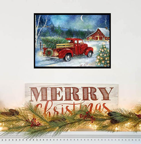 RUIHA Christmas Diamond Painting Kits,Winter Diamond Art Kit for Adults,Red Truck 5D Paint with Diamond Full Drill for Parents-Children Interrctio...