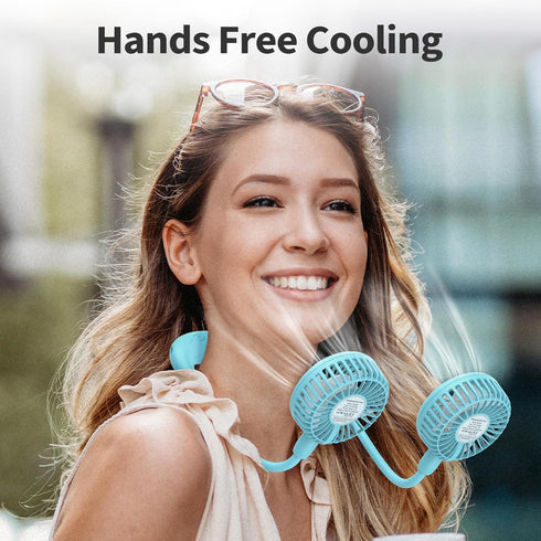 Portable Neck Fan Rechargeable Hand Free Personal Fan Mini Wearable Fan Battery Operated USB Fan for Women Kids Sport Work Travel, Large...