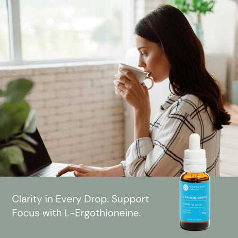 Neurogan L-Ergothioneine Liquid Supplement - 700 MG 60 Servings (1 OZ) - Antioxidant Support, Healthy Aging & Brain Fuel* - Made in USA...