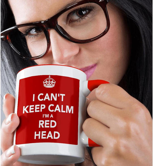 3dRose "I Cant Keep Calm I'M A Red Head Red" Two Tone Red Mug, 11 oz, Red...