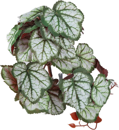 2Pcs Artificial Reptile Plant, Plastic Simulation Vine Lifelike Aquarium Fish Leaves Decoration with Suction Cup, Pets Fake Green Plastic Ornament...
