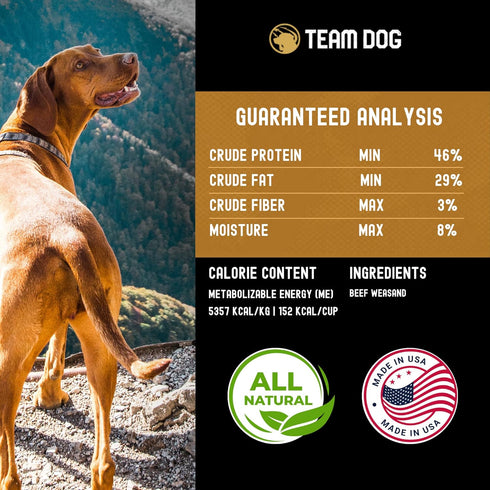 Beef Trachea Dog Chews | Single Ingredient Dog Treat | 100% Freeze Dried Beef Gullet Sticks for Dogs | Supports Healthy Teeth & Gums | All Natural...