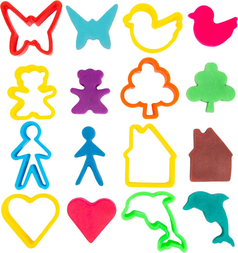 Tool Kit for Kids - Party Pack w/Animal Shapes - Includes 24 Colorful Cutters, Molds, & Accessories for Air Dry Clay & Dough...