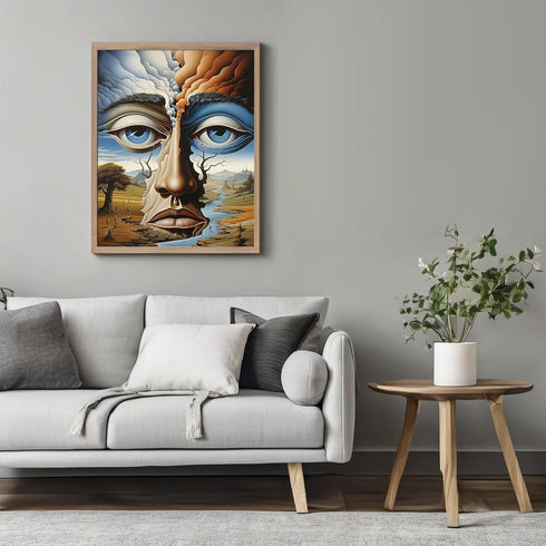 Posterizer 1 pcs-artistic futuristic two faced creature-Abstract & Modern Art-Fantasy & Fiction Art-Gift for Art Lovers-Decor for Home & Office- U...