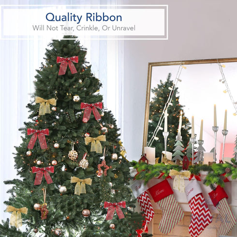 Royal Imports Organza Glitter Wired Sheer Christmas Ribbon - 2.5" (#40) Snowflake Design for Floral, Craft, Holiday Decoration, 50 Yard Roll (150 ...