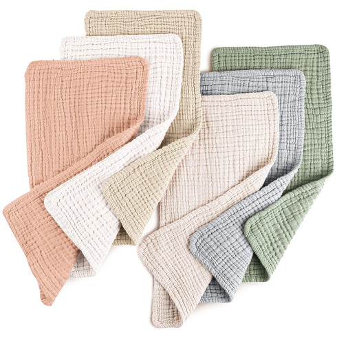 Konssy Muslin Baby Burp Cloths Sets for Unisex- 6 Pack Large 100% Cotton Burping Clothes for Newborn?Baby Girls and Boys...