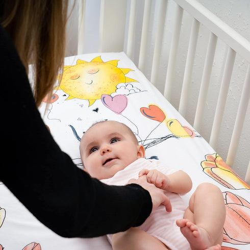 JumpOff Jo - Fitted Crib Sheet, Super Soft Breathable 100% Cotton Baby Crib Sheet for Standard Crib Mattresses and Toddler Beds, 28 in. x 52 in. -...