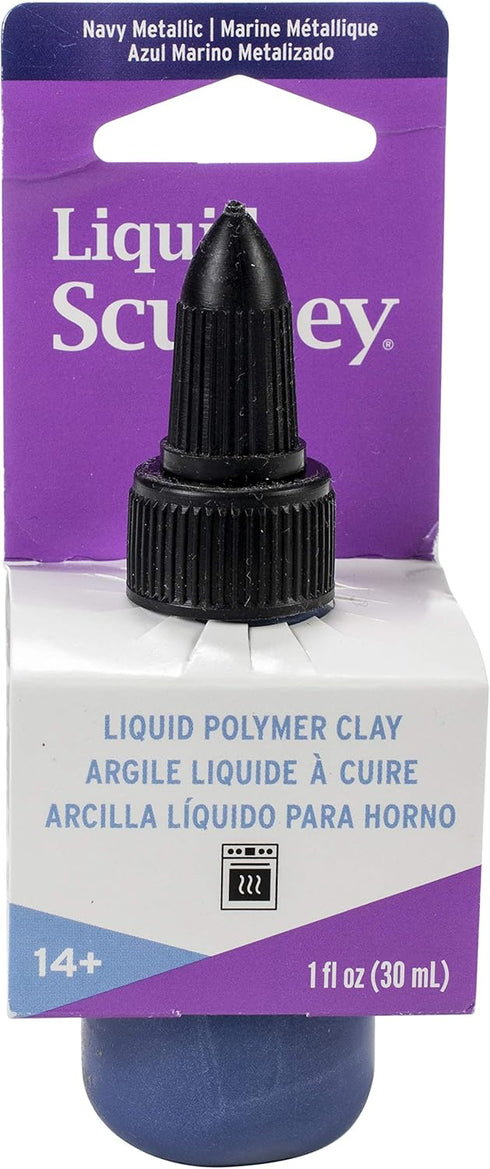 Sculpey Liquid ® Liquid Polymer Oven-Bake Clay, Navy Metallic, 1 oz. bottle, Great for jewelry, holiday, DIY, mixed media, window clings, home déc...