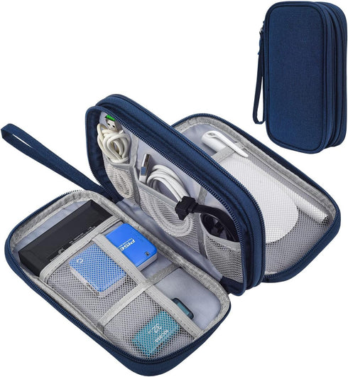 Portable, Waterproof Electronics Accessories Case and Organizer Bag for Cables, USB Drives and Chargers...