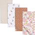 Gerber Unisex Baby 100% Cotton Flannel Receiving Blankets 30x30 Inches (Pack of 4), Retro Floral, One Size...