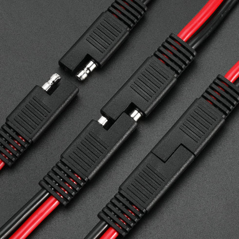 10 AWG SAE to SAE Extension Cable 10 Gauge 2-Pin SAE Connector Extension Cord with Dual Head Plug for Solar Panel Automotive Car Motorcycle 12in...