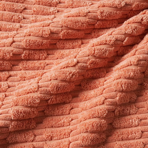 MIULEE Pack of 4 Coral Corduroy Decorative Throw Pillow Covers 20x20 Inch Soft Boho Striped Pillow Covers Modern Farmhouse Home Decor for Sofa Liv...