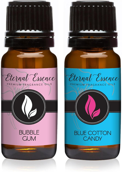 Eternal Essence Oils 2 Pack 10ml Premium Fragrance Oil - Blue Cotton Candy & Bubble Gum - for Candle, Soap Making, Aromatherapy, Diffusers, Home C...