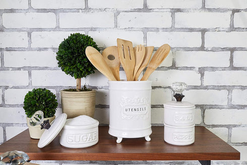 Mud Pie Door Knob Salt Cellar Set, White...