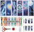 ORIGACH 6 Set Cross Stitch Bookmark Kit for Beginner Starry Sky Pattern DIY Stamped Embroidery Bookmark Kit with 20 Colors Embroidery Floss Instru...