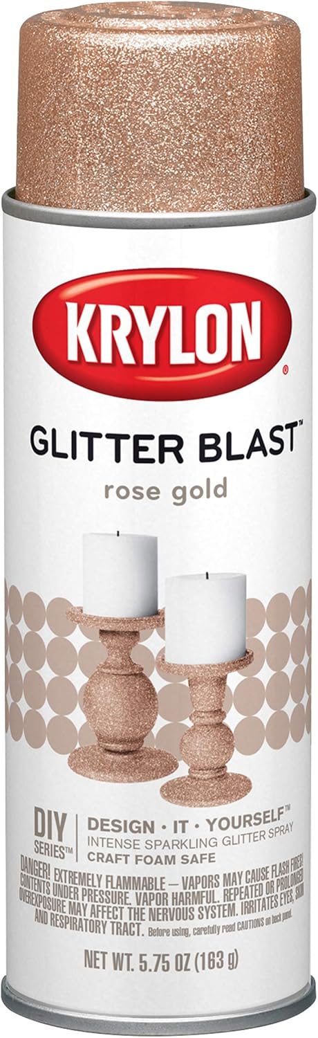 Krylon Blast Glitter Spray Craft Projects Aerosol Paint, 5.75 Ounce (Pack of 1), Rose Gold...