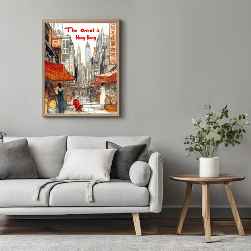 Posterizer 1 pcs-The orient is Hong Kong-retro travel poster 1-Adventure Wall Art-Vintage Art- Gift for Men Women Entrepreneur Teens- unframed wal...