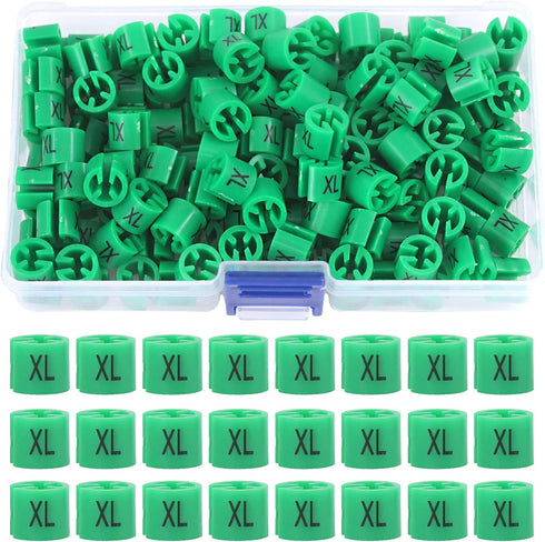 Swpeet 150Pcs Green Plastic Clothes Hanger Size Markers Assortment Kit, XL...