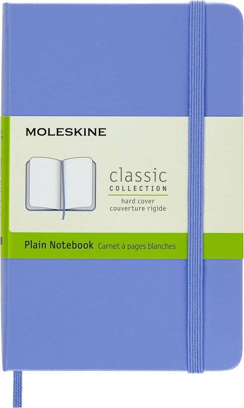 Moleskine Classic Notebook, Hard Cover, Pocket (3.5" x 5.5") Plain/Blank, Hydrangea Blue, 192 Pages...
