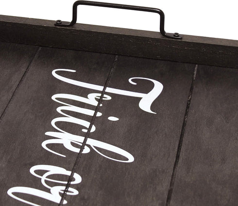 Elegant Designs, 15.50" x 12", Trick or Treat Decorative Wood Serving Tray w/Handles, Black Wash Trick & Treat (HG2000-KTT)...