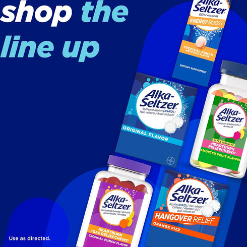 Alka-Seltzer Effervescent Tablets Original Flavor, Fast Multi-Symptom Relief from Headache and Body Ache, Dissolvable Effervescent Fizzy Tablets, ...
