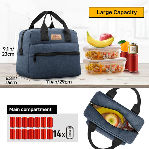 HOMESPON Insulated Lunch Bag for Women Men Lunch Box Cooler Lunch Tote for Work Picnic (Navy)...