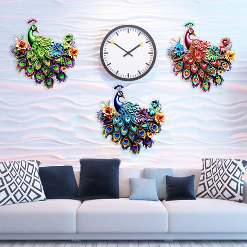 ikasus Metal Peacock Bird Wall Art Bird Wall Decor Outdoor Wall art Suitable for Outdoor Garden Fence Outdoor Crafts Iron Wall Decorations, Blue...